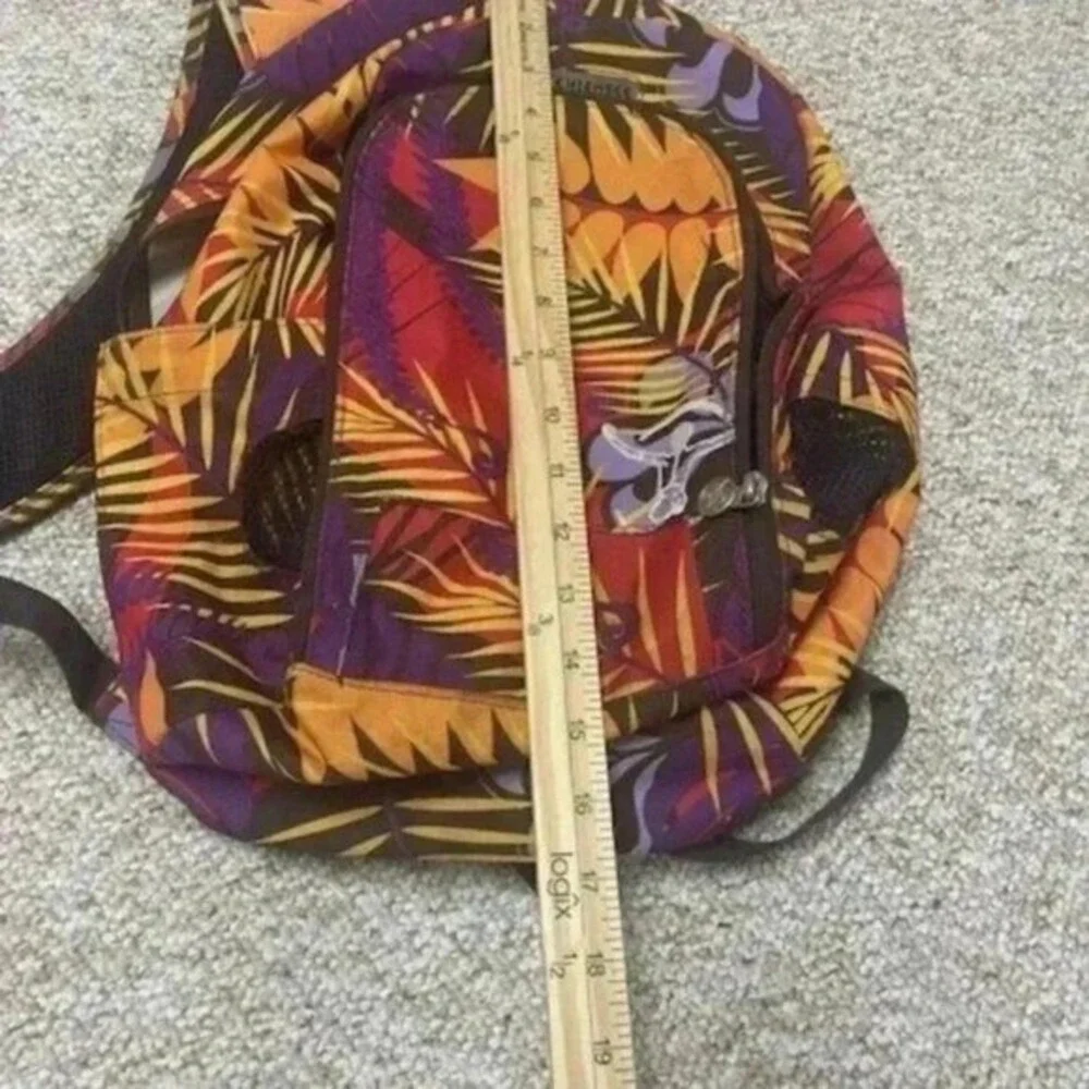 Chiemsee Tropical Palm Leaf Print Backpack Orange Purple Multi Color Daypack